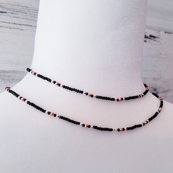 Vicky Beeds Jewelry - Black Spinel Layering Necklace, 36 inches